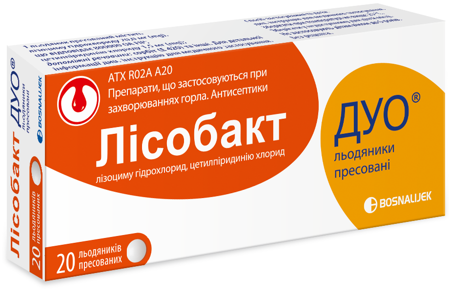 Упаковка таблеток для розсмоктування Лісобакт Дуо